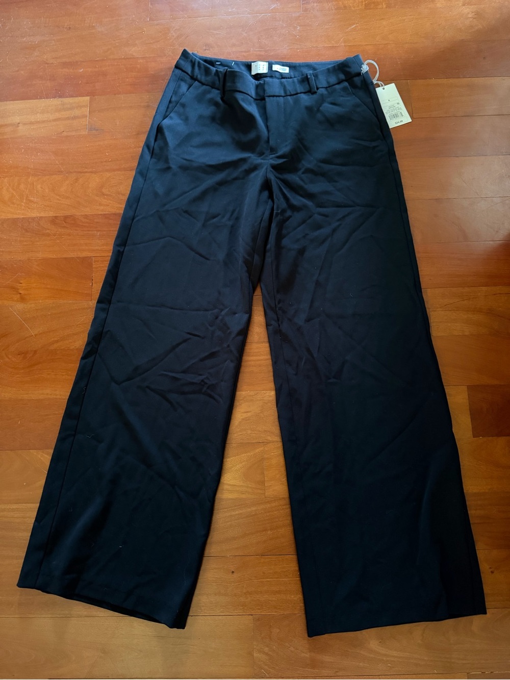 Black Wide-Leg Dress Pants